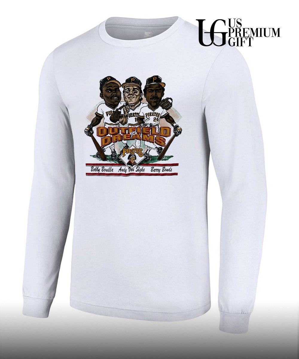 Outfield Of Dreams Bobby Bonilla Andy Van Slyke and Barry Bonds Pittsburgh Pirates baseball 1990 vintage shirt