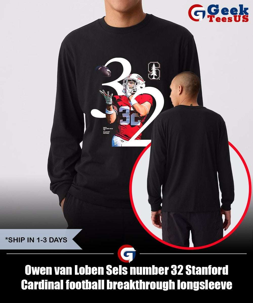 Owen van Loben Sels number 32 Stanford Cardinal football breakthrough shirt