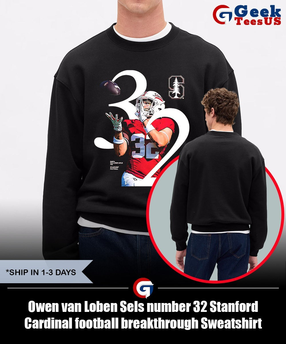 Owen van Loben Sels number 32 Stanford Cardinal football breakthrough shirt