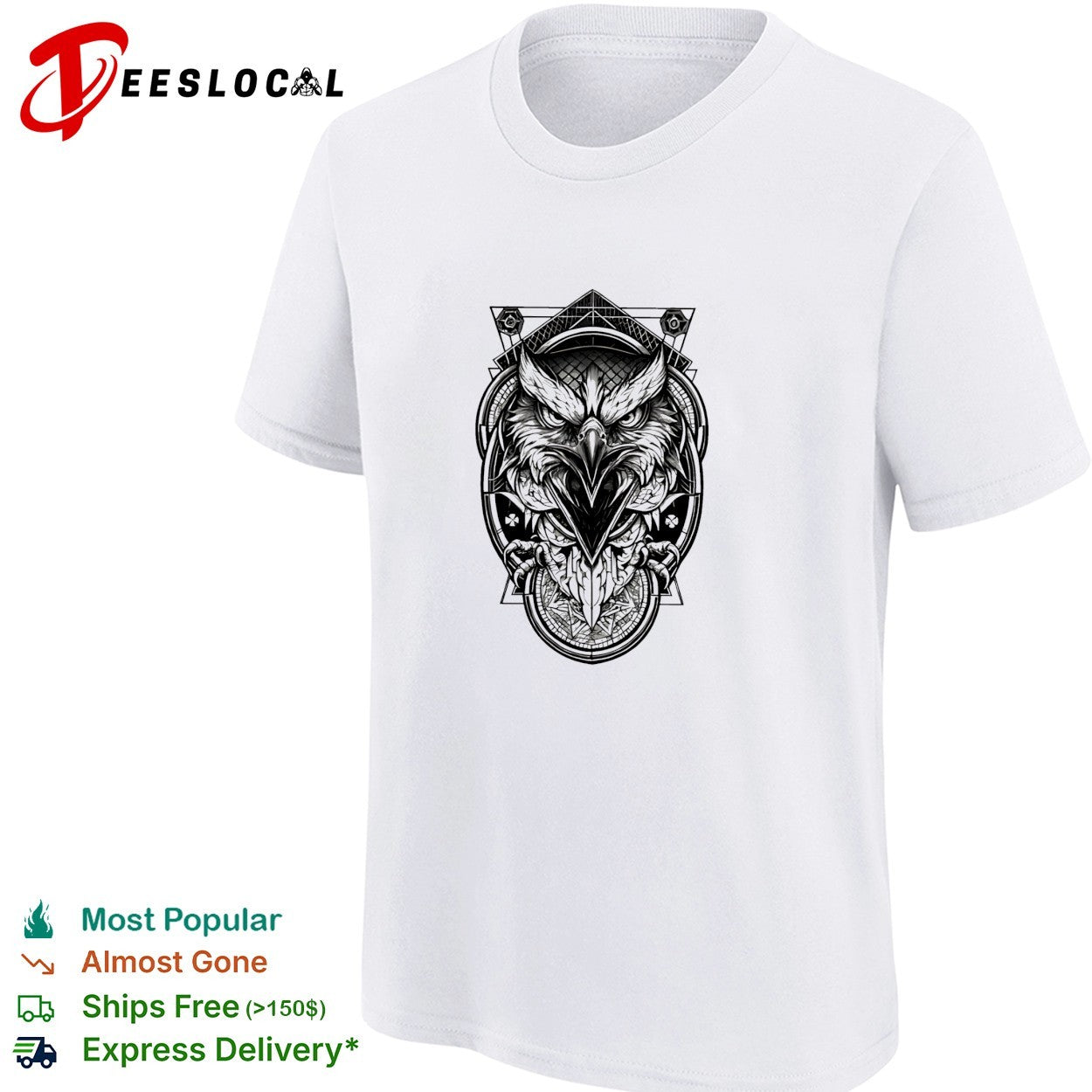 Owl geometric mystic face shirt