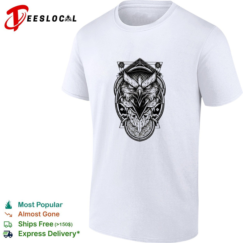 Owl geometric mystic face shirt