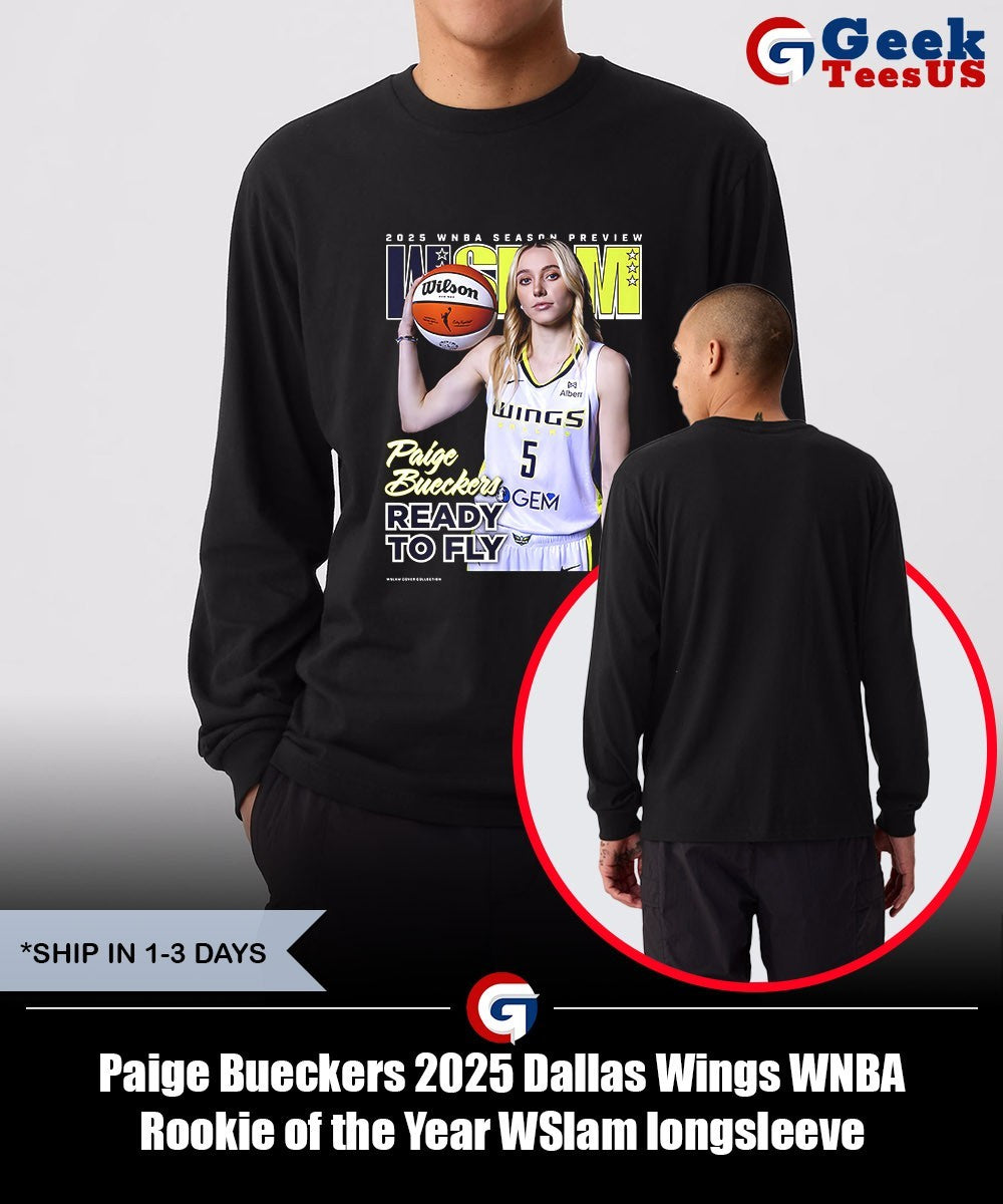 Paige Bueckers 2025 Dallas Wings WNBA Rookie of the Year WSlam shirt