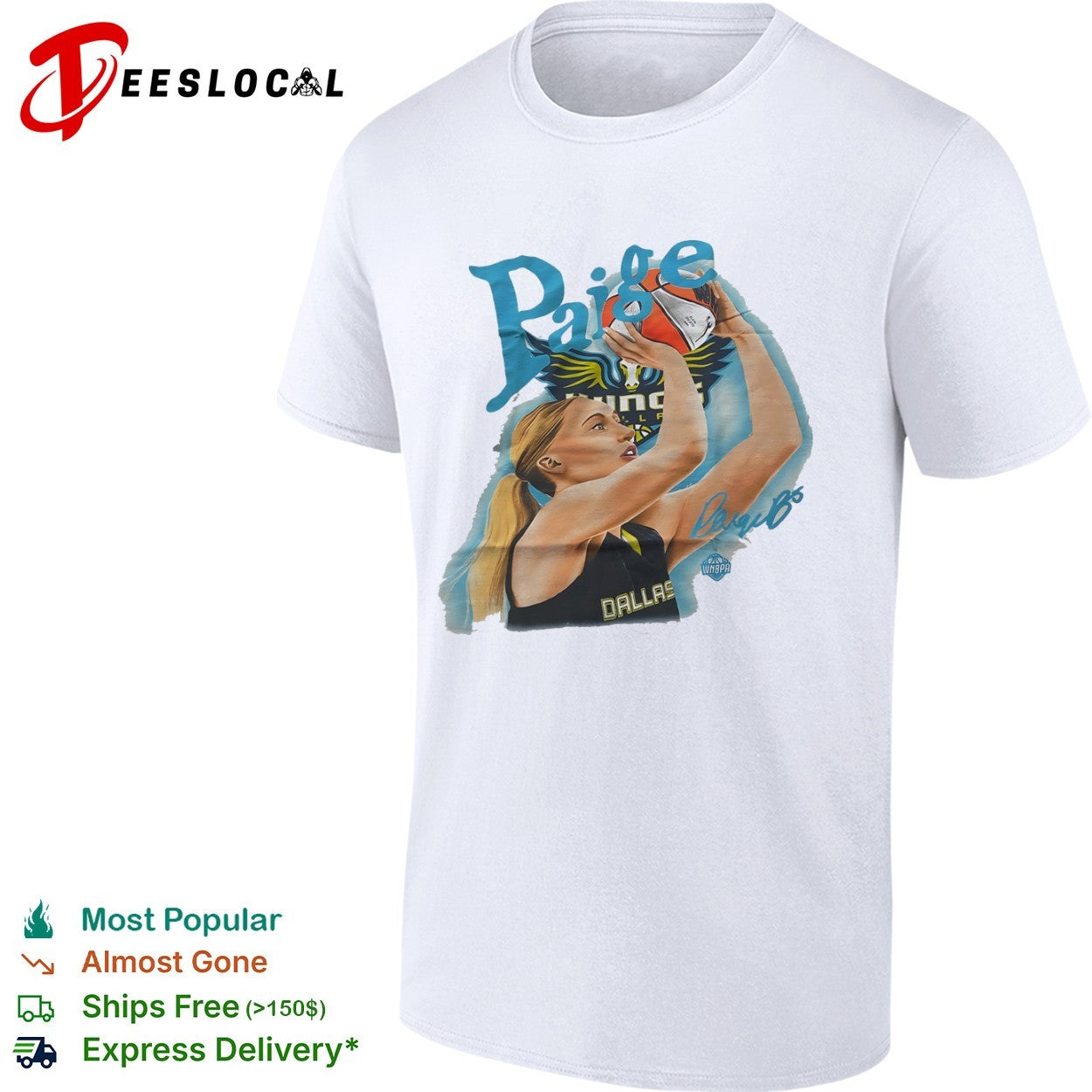 Paige Dallas Dallas Wings WNBPA Signature shirt
