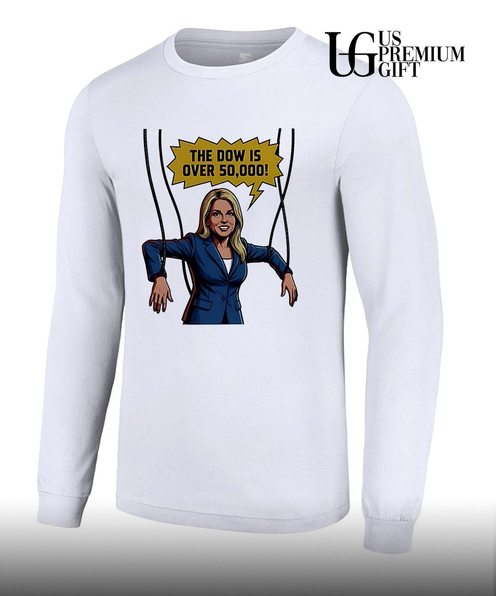 Pam Bondi the dow is over 50 000 cartoon shirt