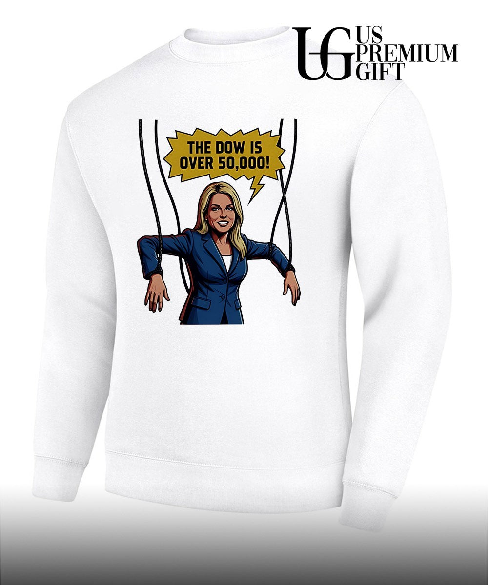 Pam Bondi the dow is over 50 000 cartoon shirt