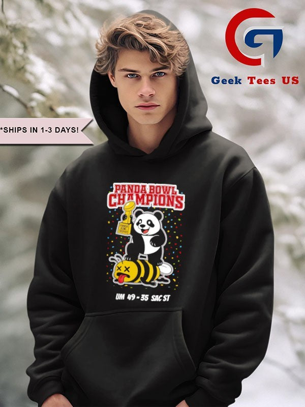 Panda Bowl Champions Panda Bee mascot score shirt