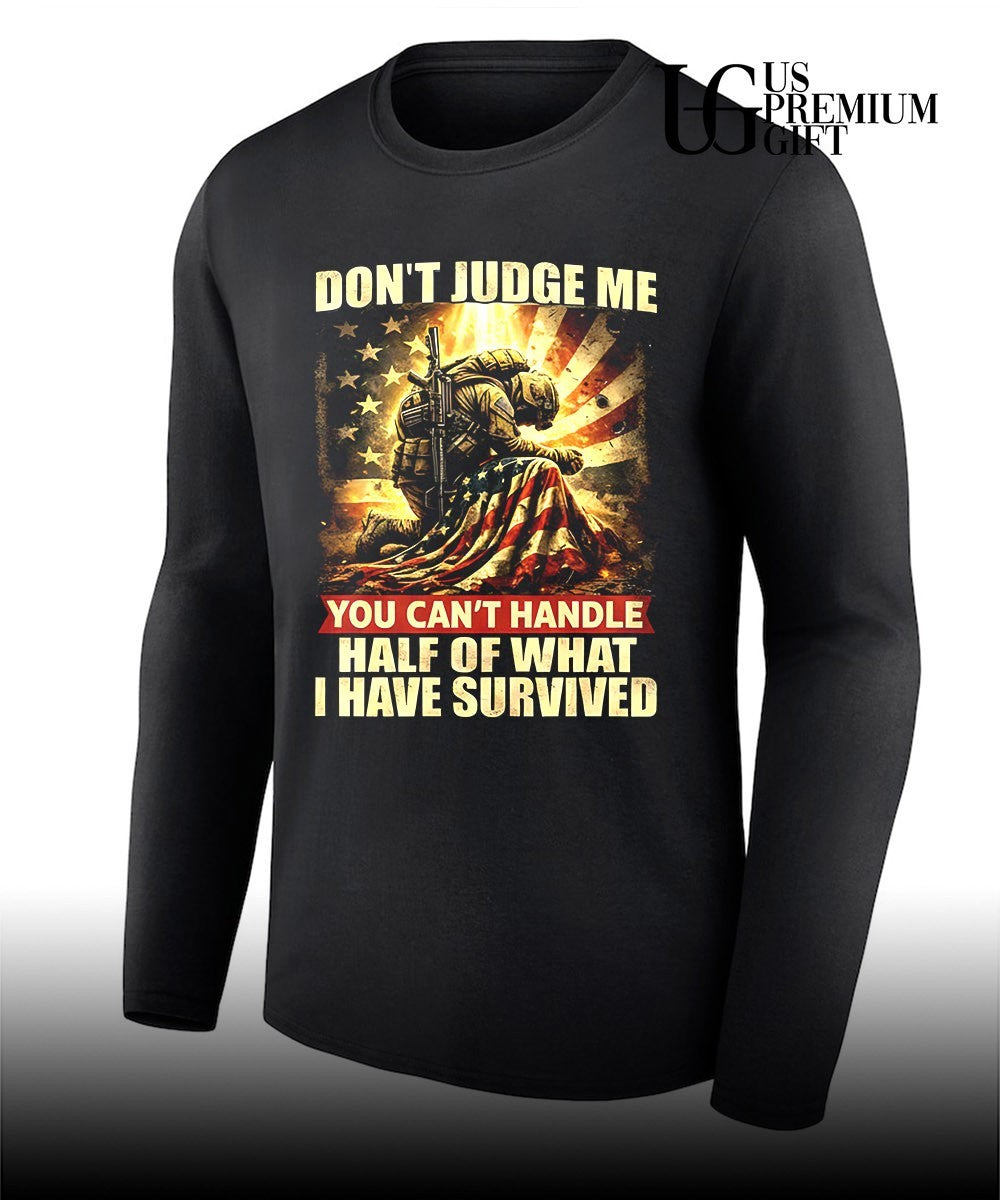 Patriotic Veteran don’t Judge me American Flag shirt