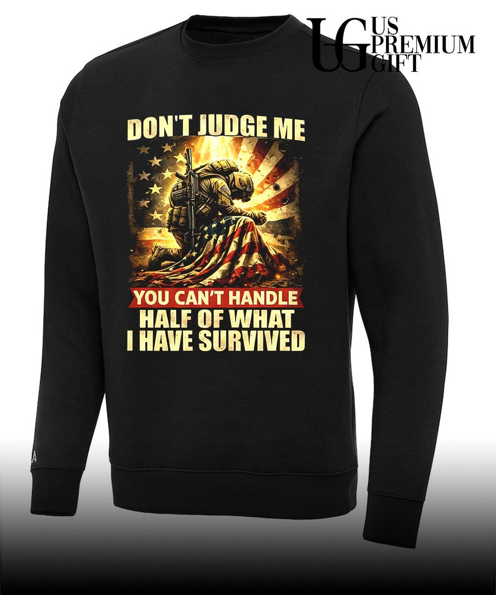 Patriotic Veteran don’t Judge me American Flag shirt