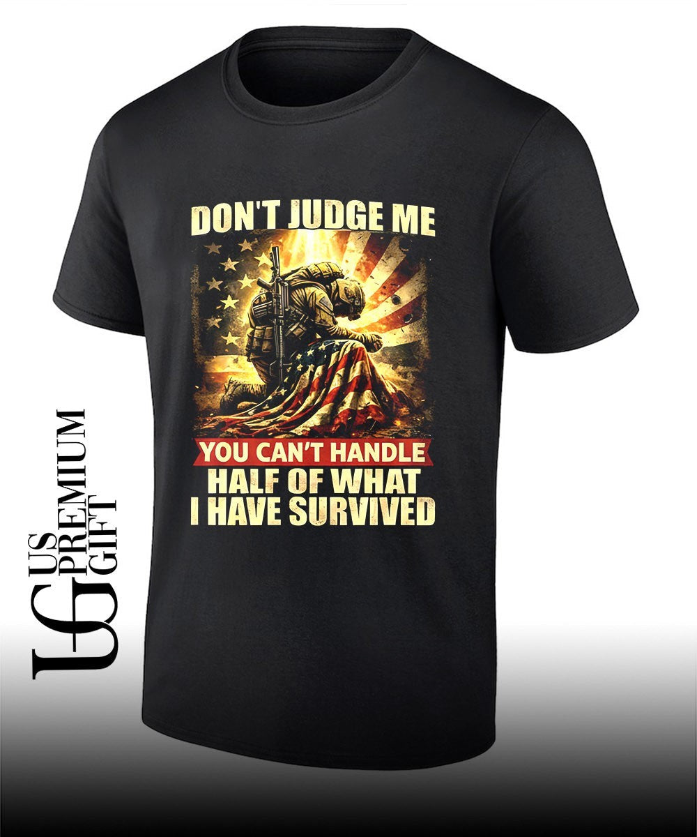Patriotic Veteran don’t Judge me American Flag shirt