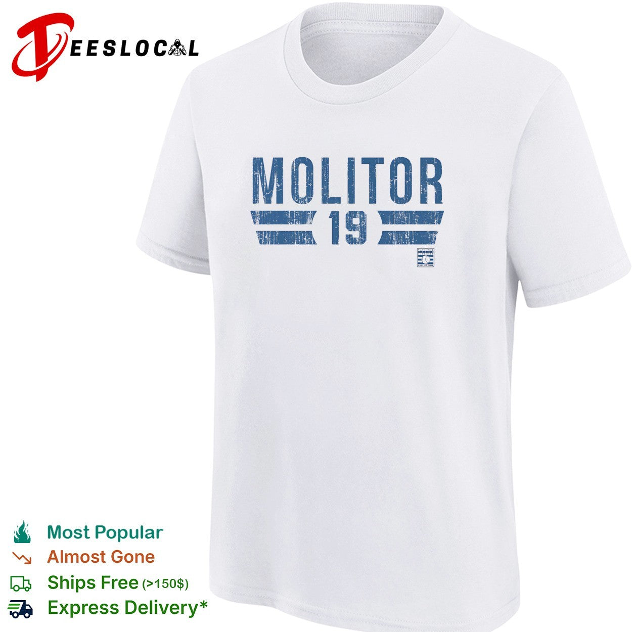 Paul Molitor number 19 Toronto Blue Jays baseball vintage shirt