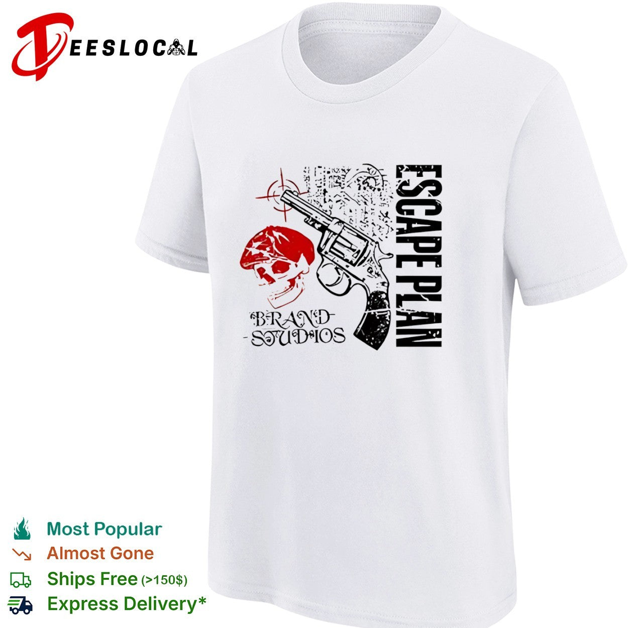 Peaky Blinders Escape Plan Brand Studios revolver skull shirt