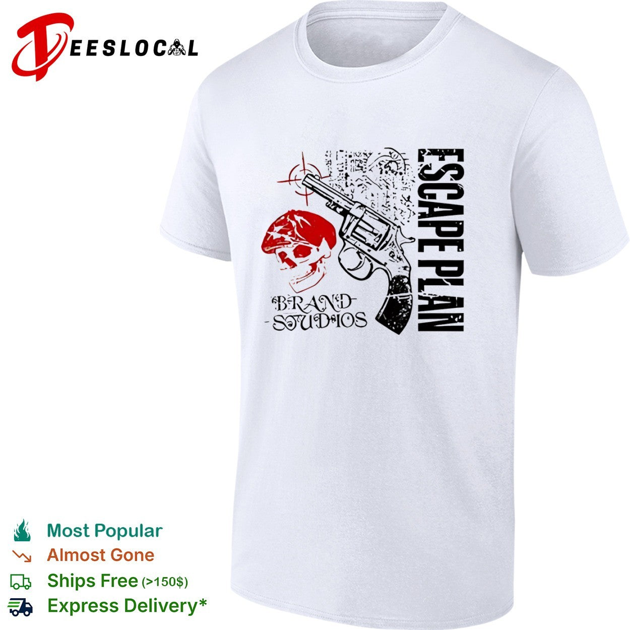 Peaky Blinders Escape Plan Brand Studios revolver skull shirt