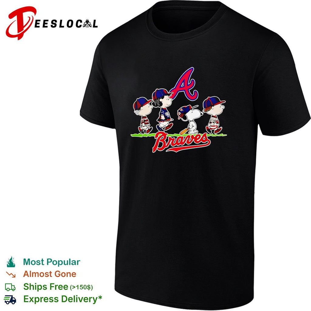 Peanuts Characters Atlanta Braves Baseball shirt