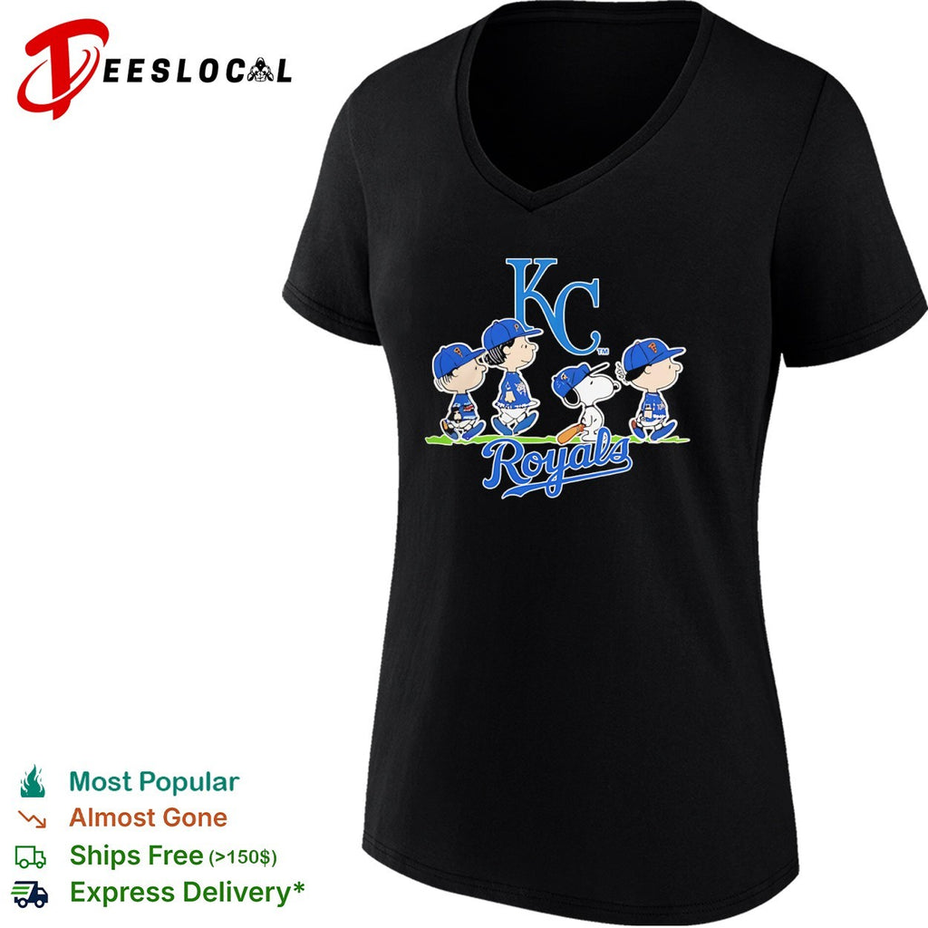 Peanuts Characters Kansas City Royals Baseball shirt