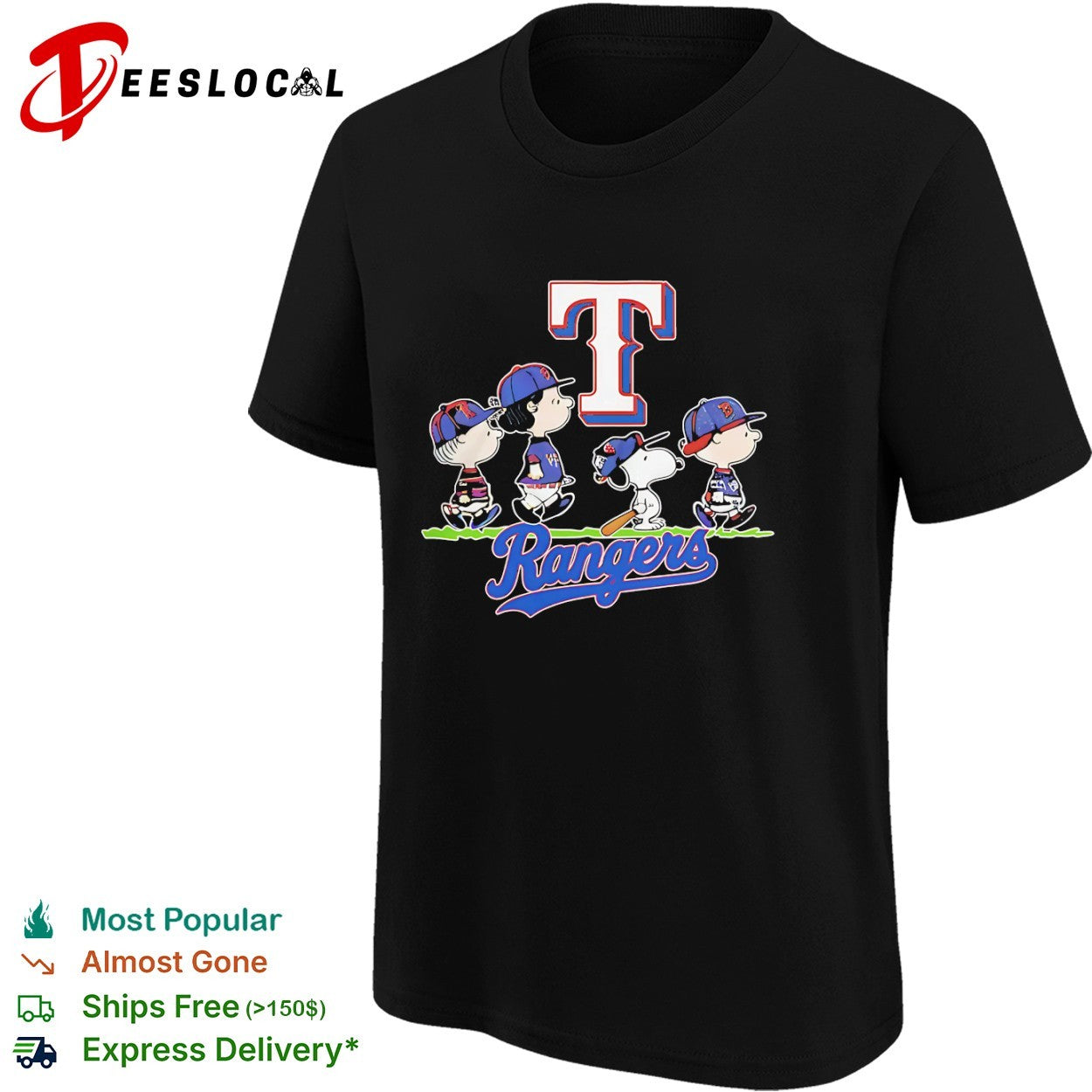 Peanuts Characters Texas Rangers Baseball Team shirt