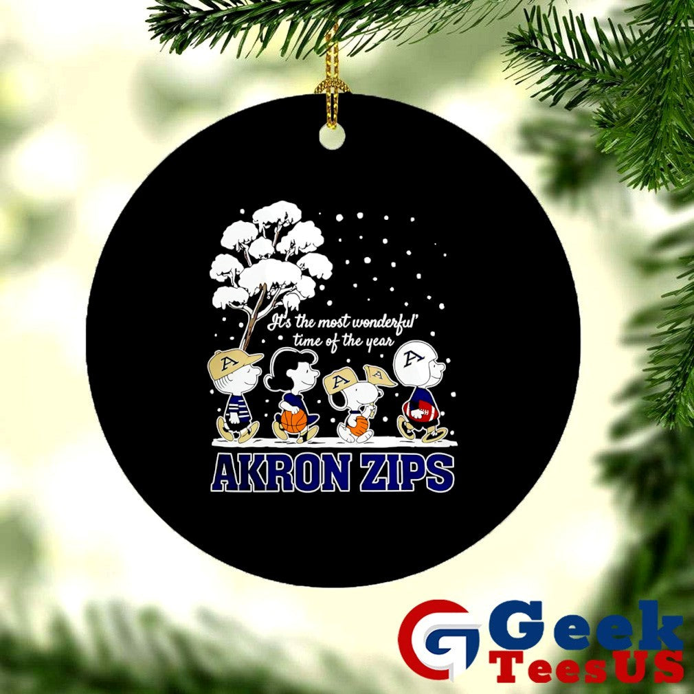 Peanuts characters BAkron Zips it’s the most wonderful time of the year scene Christmas Season Holiday 2025 shirt