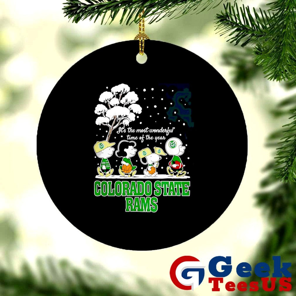 Peanuts characters Colorado State Rams it’s the most wonderful time of the year scene Christmas Season Holiday 2025 shirt