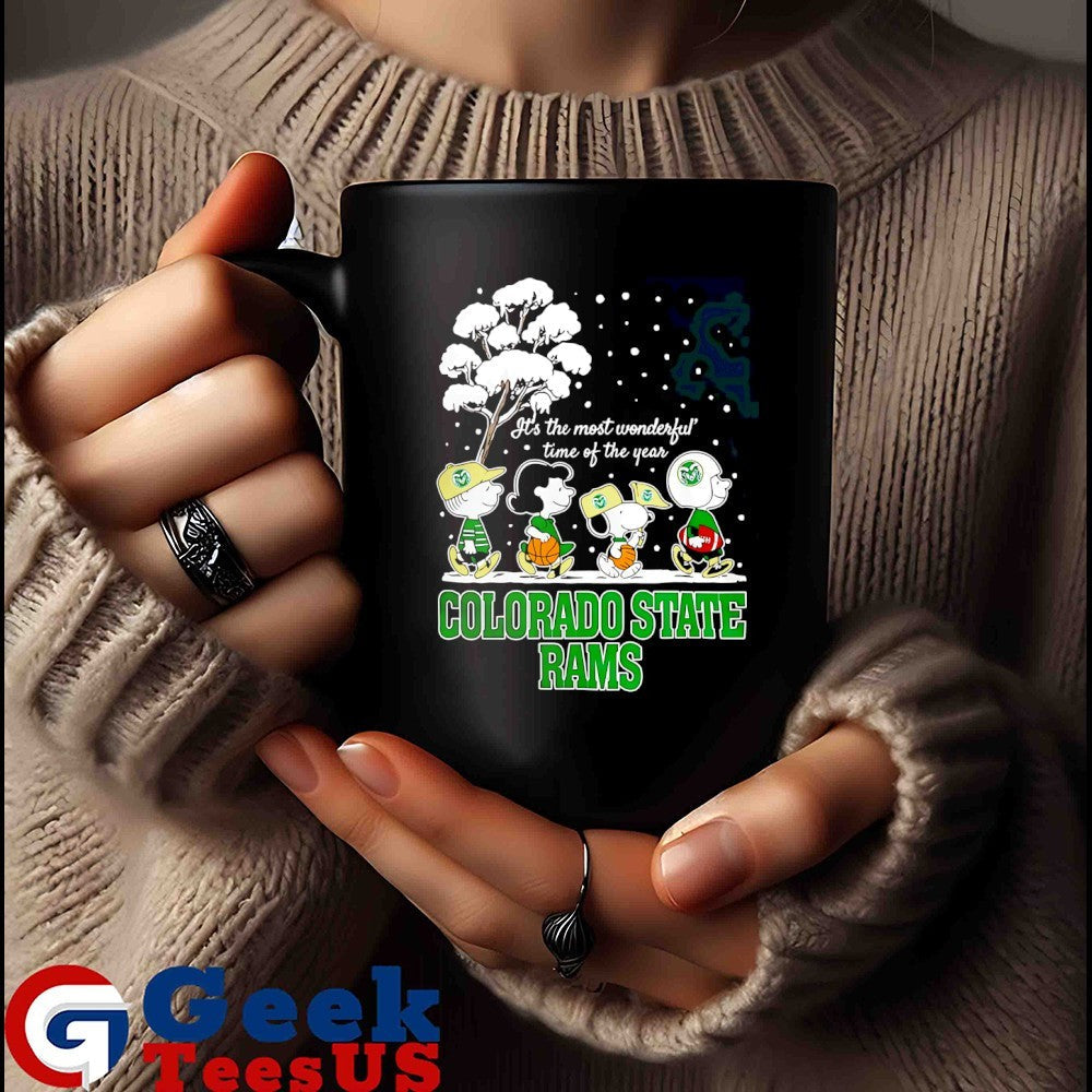 Peanuts characters Colorado State Rams it’s the most wonderful time of the year scene Christmas Season Holiday 2025 shirt