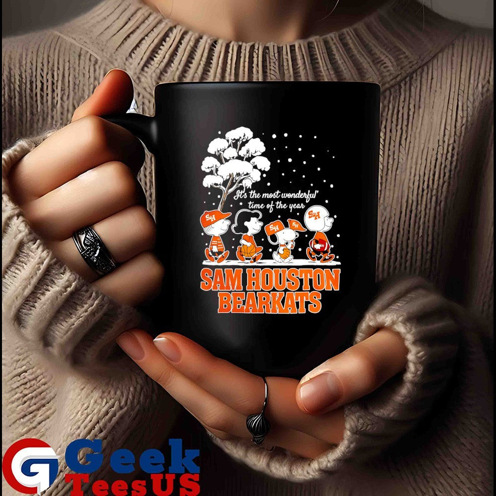 Peanuts characters Sam Houston Bearkats it’s the most wonderful time of the year scene Christmas Season Holiday 2025 shirt