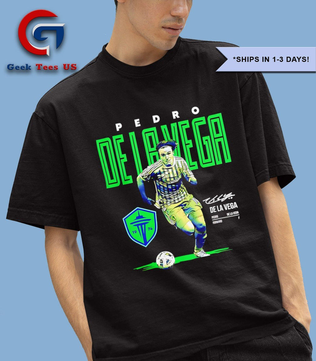 Pedro De La Vega MLS Seattle Sounders 1974 signature graphic shirt