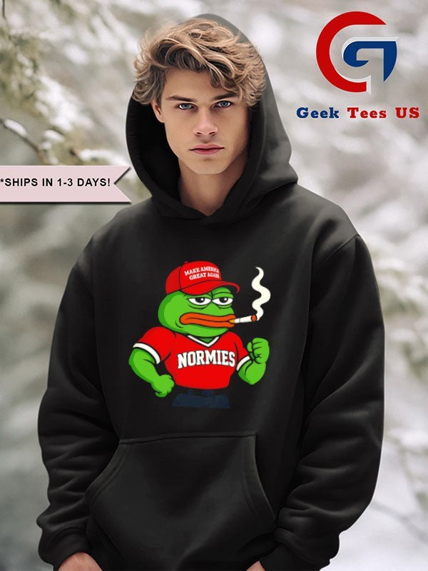 Pepe the Frog smoking wearing Make America Great Again red hat shirt