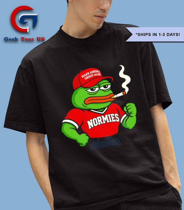 Pepe the Frog smoking wearing Make America Great Again red hat shirt