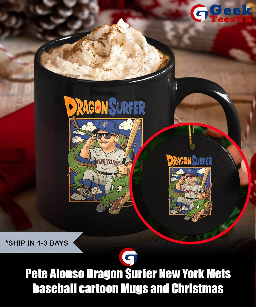 Pete Alonso Dragon Surfer New York Mets baseball cartoon shirt