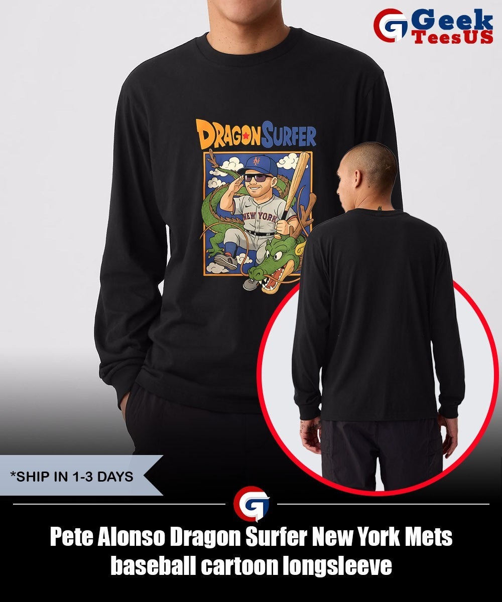 Pete Alonso Dragon Surfer New York Mets baseball cartoon shirt
