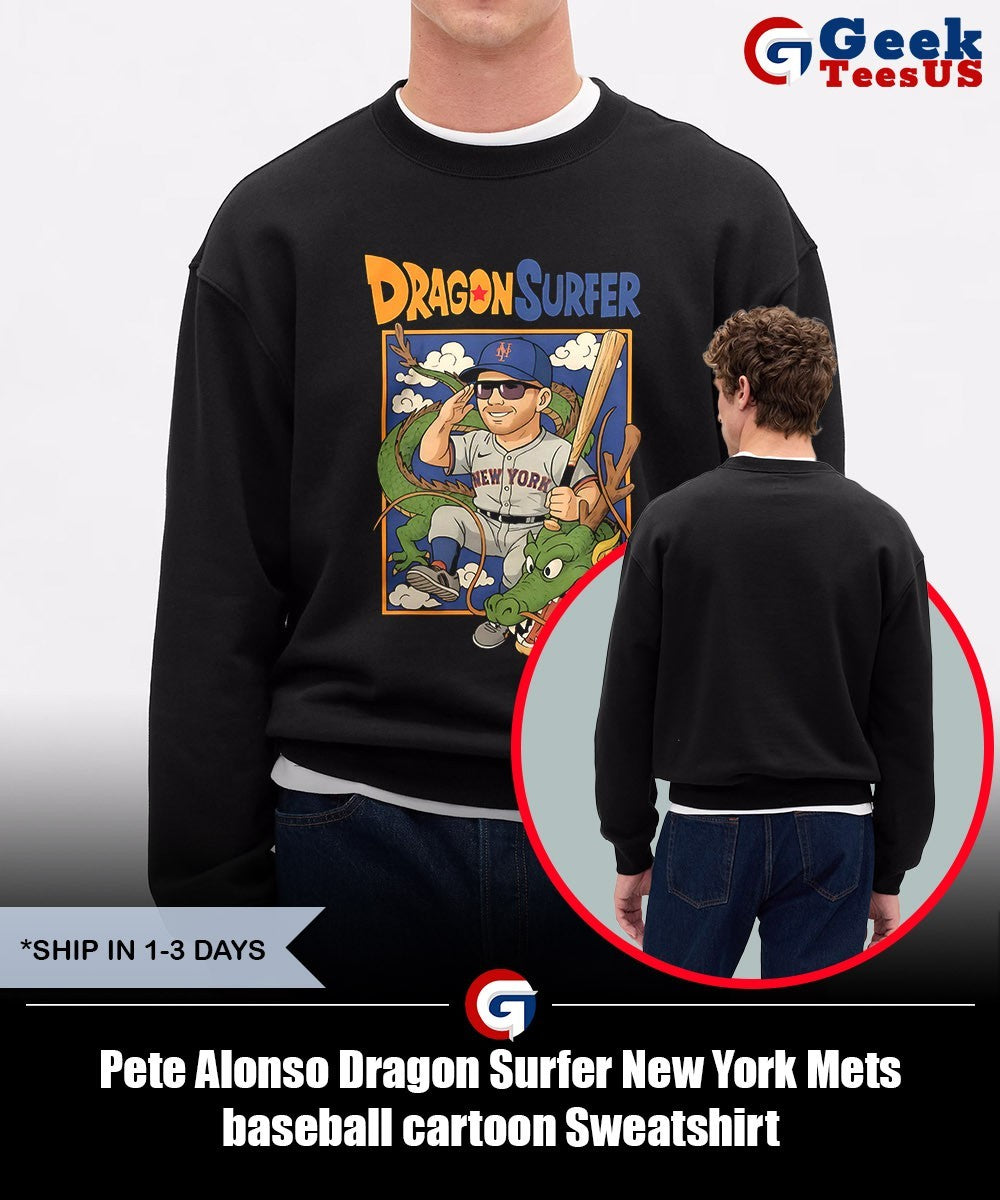 Pete Alonso Dragon Surfer New York Mets baseball cartoon shirt