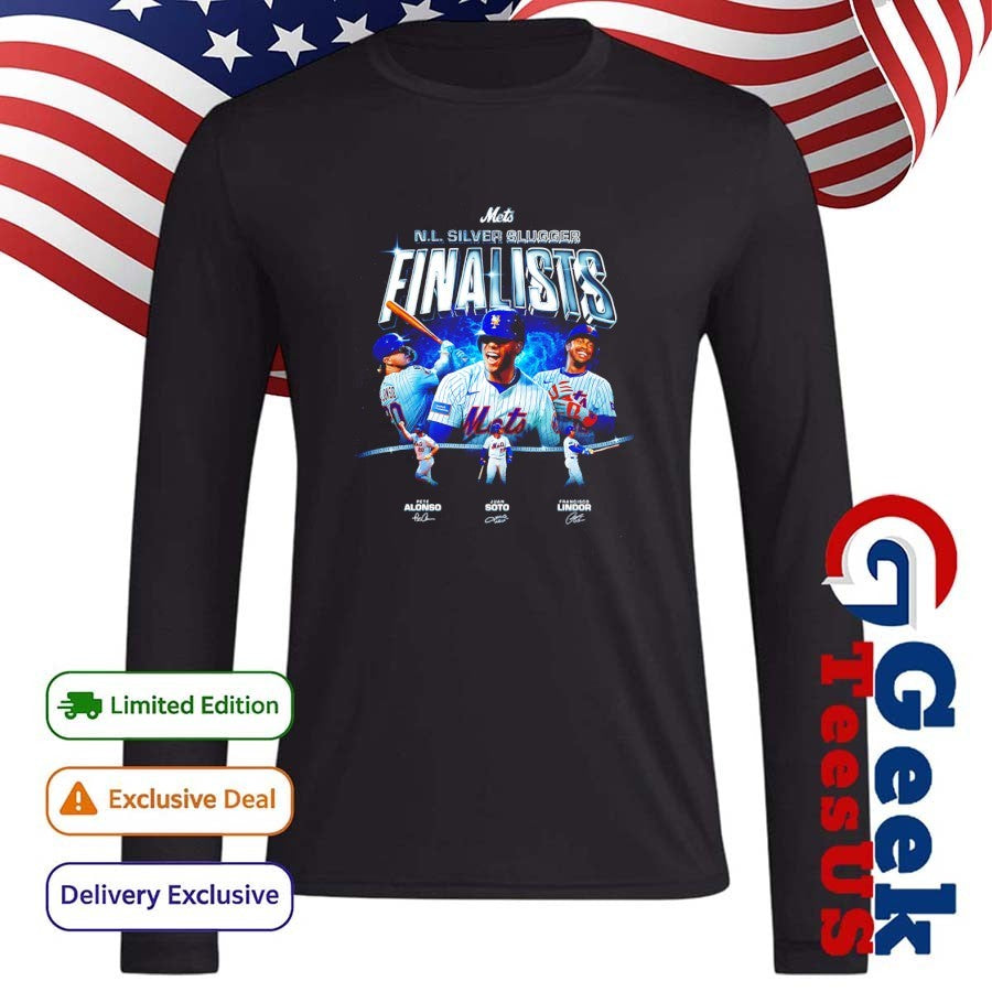 Pete Alonso Juan Soto and Francisco Lindor National League Silver Slugger finalists signature shirt