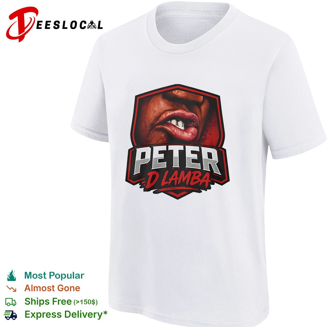Peter D Lamba Mouth Design Graphic shirt