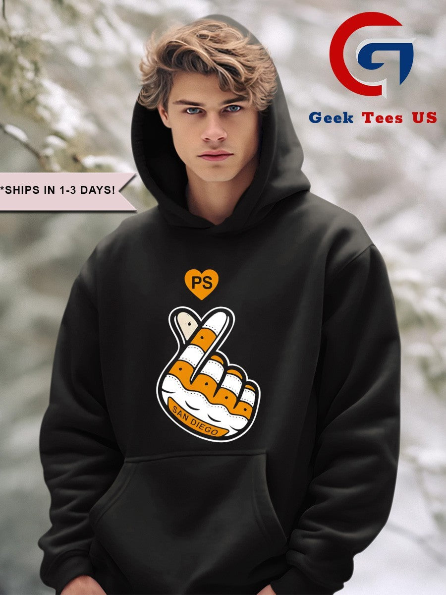 Peter Seidler San Diego Baseball finger heart shirt