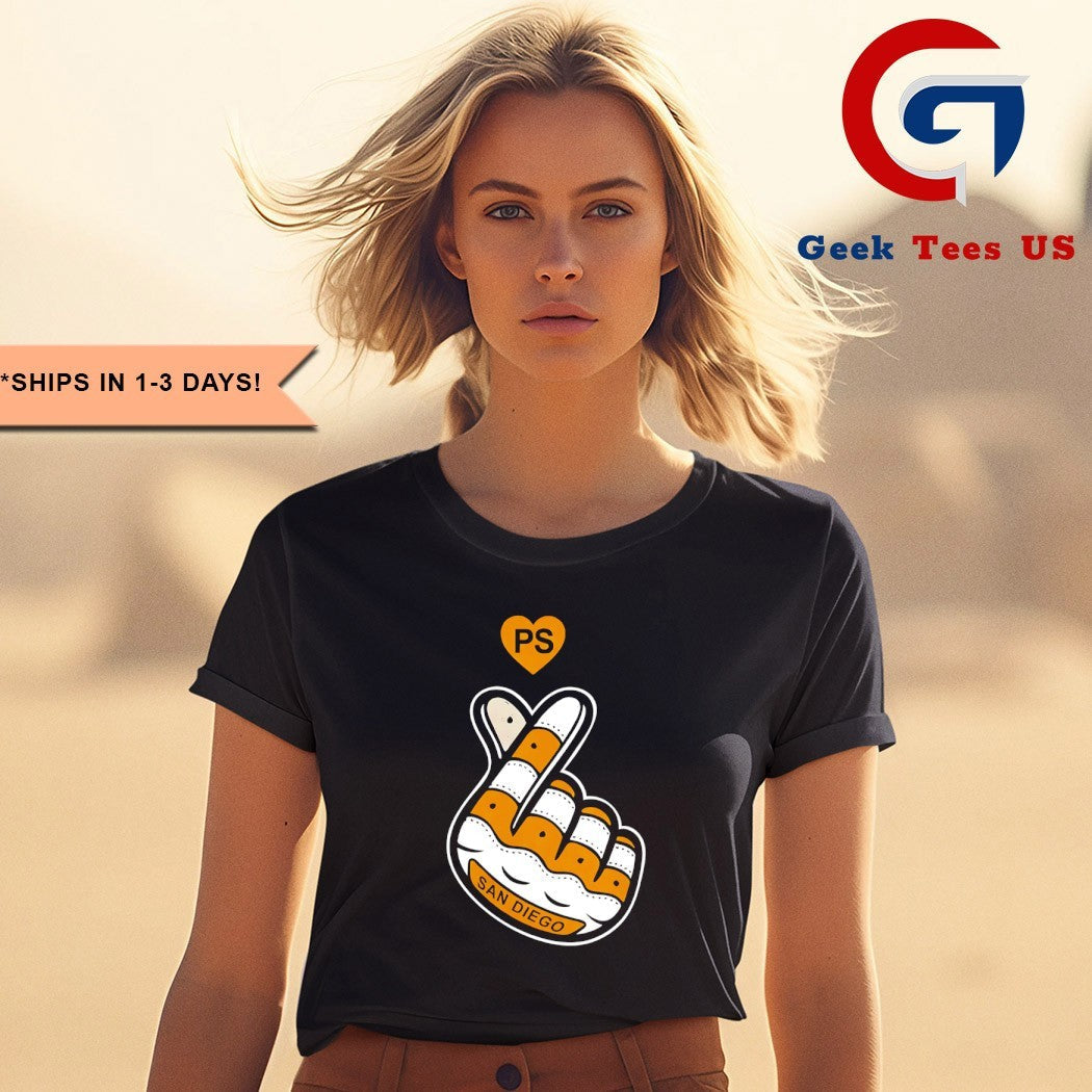 Peter Seidler San Diego Baseball finger heart shirt