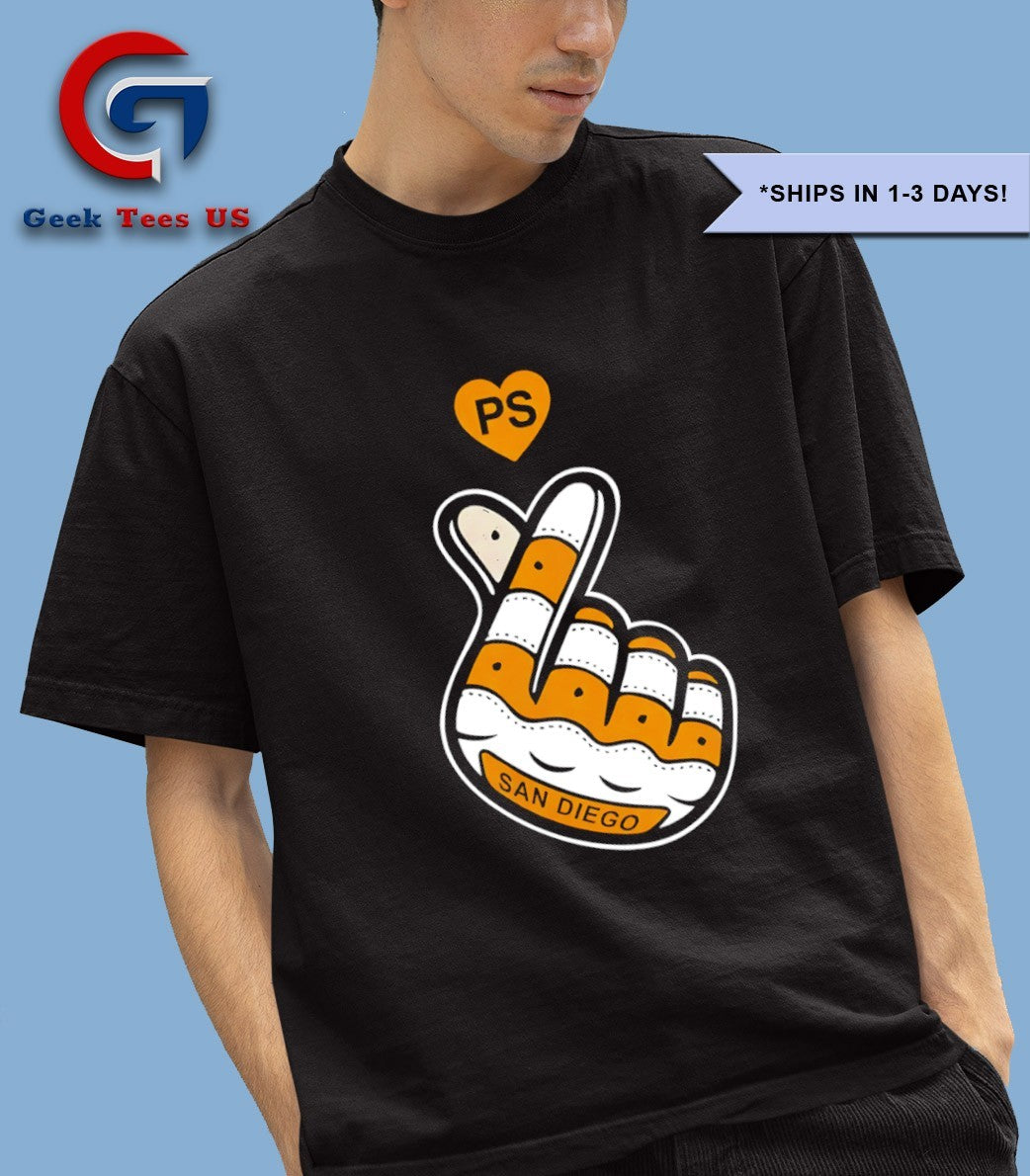 Peter Seidler San Diego Baseball finger heart shirt
