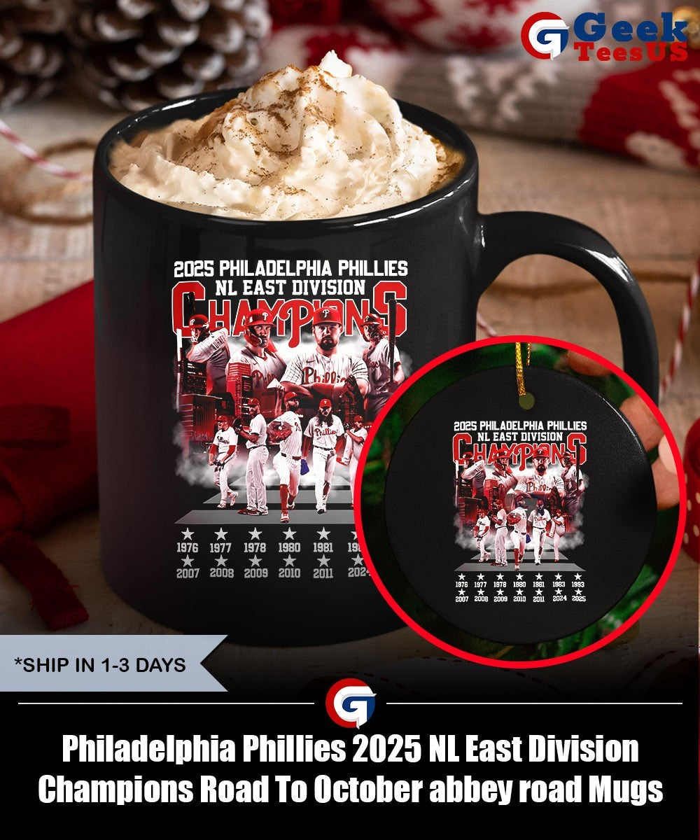 Philadelphia Phillies 2025 NL East Division Champions Road To October abbey road shirt