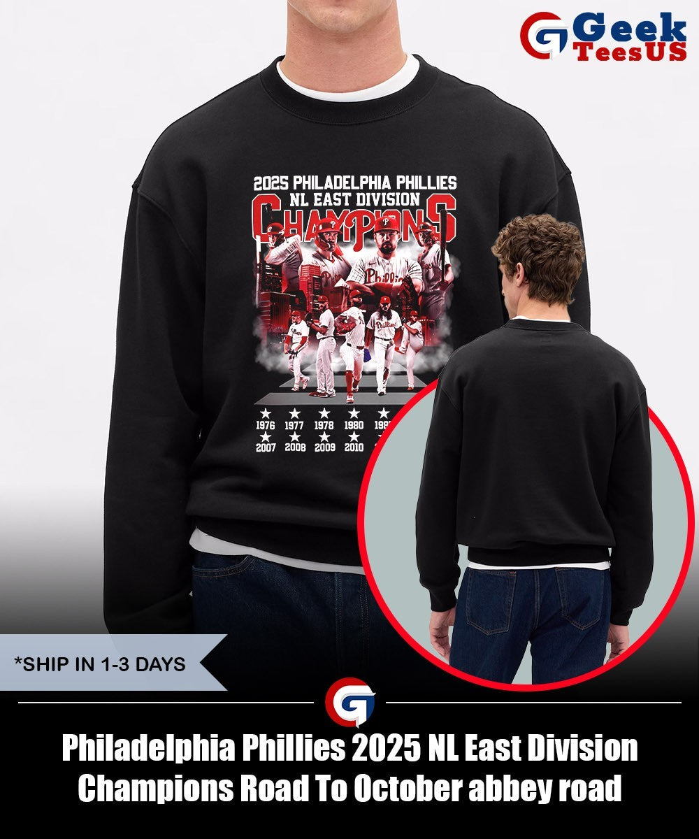 Philadelphia Phillies 2025 NL East Division Champions Road To October abbey road shirt