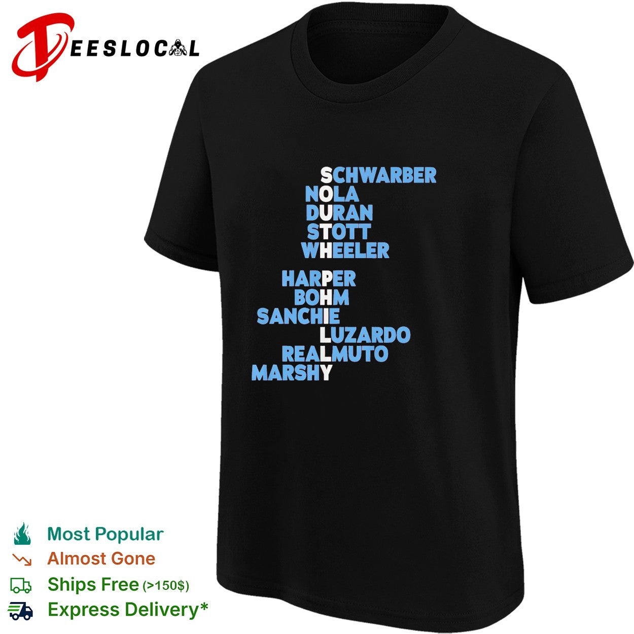 Philadelphia Phillies player names South Philly Baseball 2026 shirt