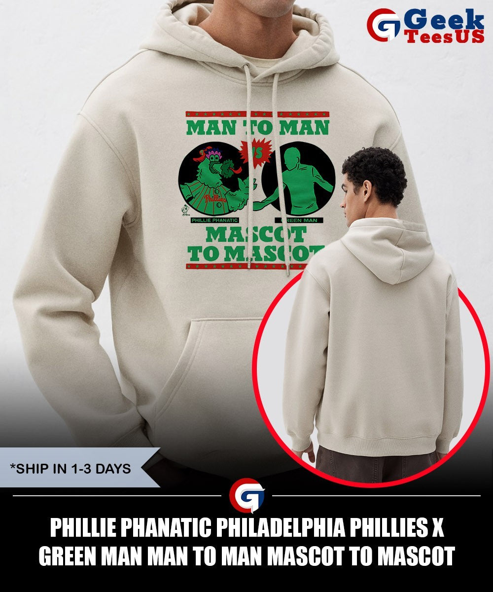 Phillie Phanatic Philadelphia Phillies X Green Man Man to Man mascot to mascot shirt