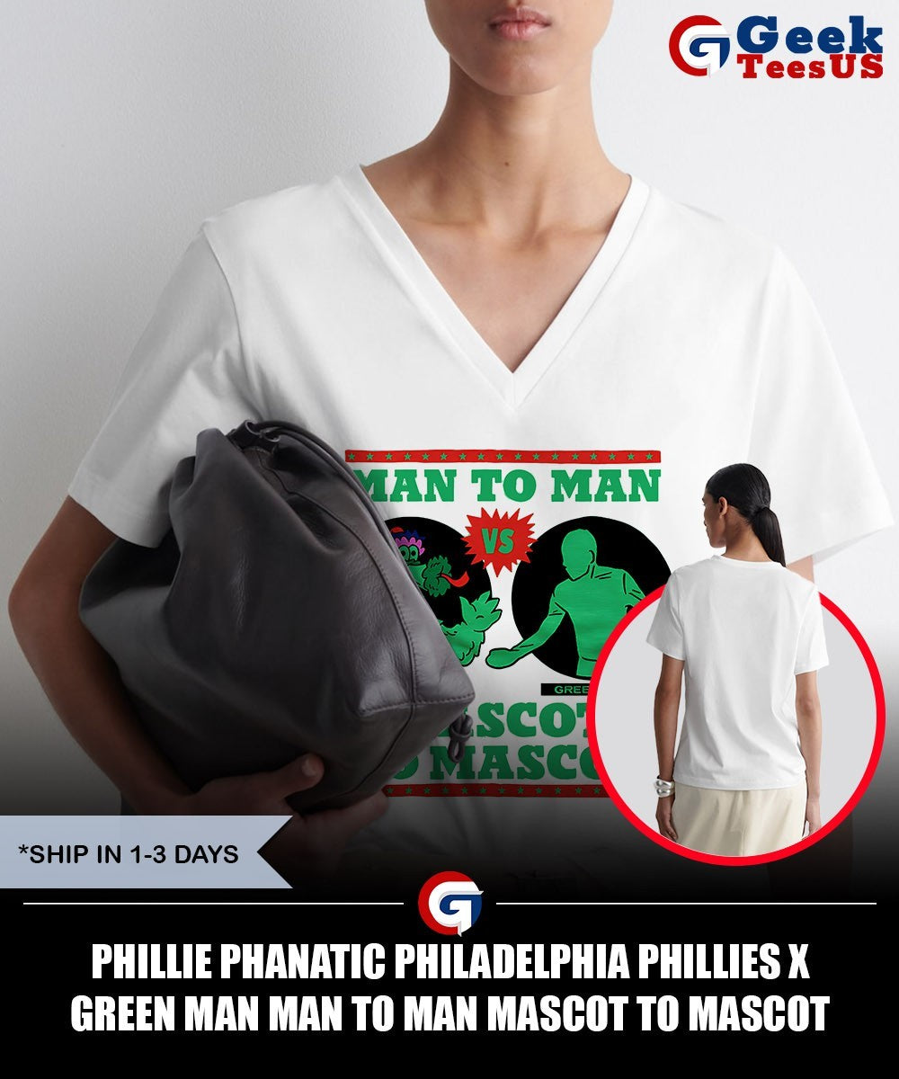 Phillie Phanatic Philadelphia Phillies X Green Man Man to Man mascot to mascot shirt