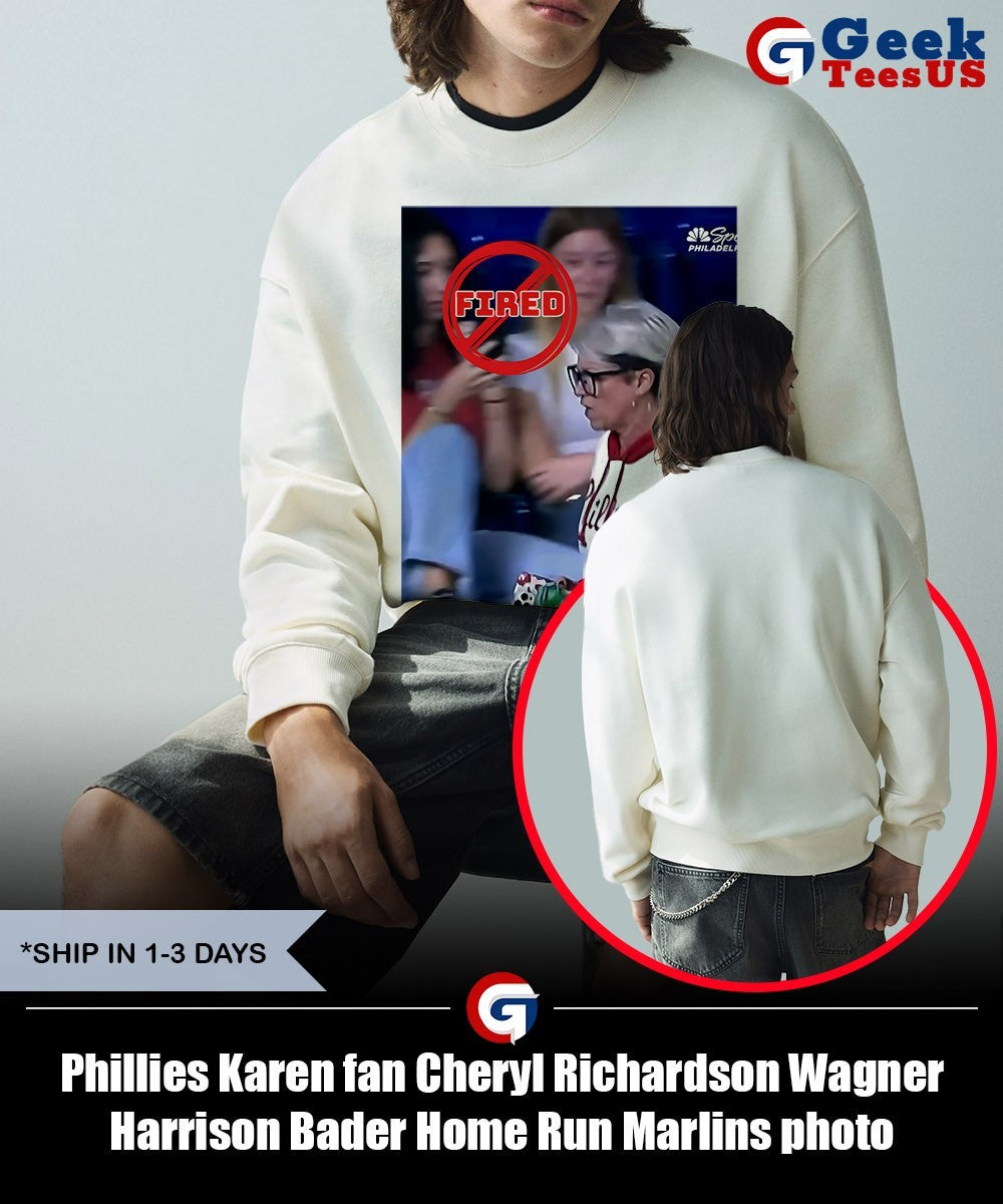 Phillies Karen fan Cheryl Richardson Wagner Harrison Bader Home Run Marlins photo shirt