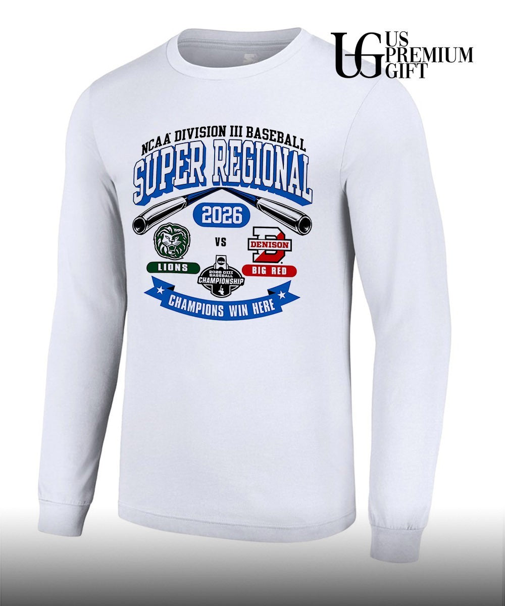Piedmont Lions and Denison Big Red Division III Baseball Super Regional 2026 Champions Win Here shirt
