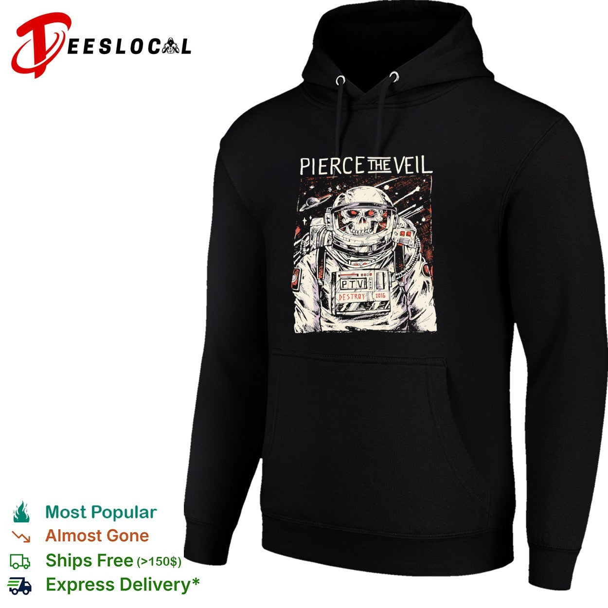 Pierce the Veil PTV Destroy 2016 Astronaut Skull shirt