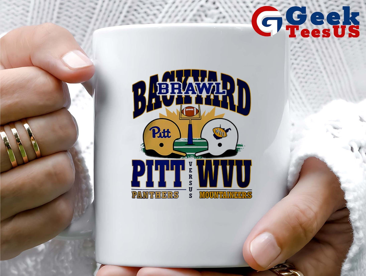Pitt Panthers vs West Virginia Mountaineers Backyard Brawl 2025 helmet shirt