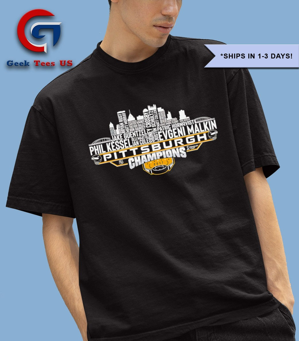 Pittsburgh Dream Team Hockey Champions 2017 players name skyline city shirt