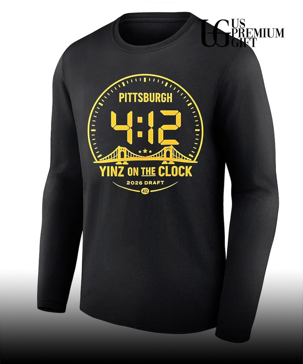 Pittsburgh Steel Football 4 12 Yinz On The Clock 2026 Draft Game Day shirt