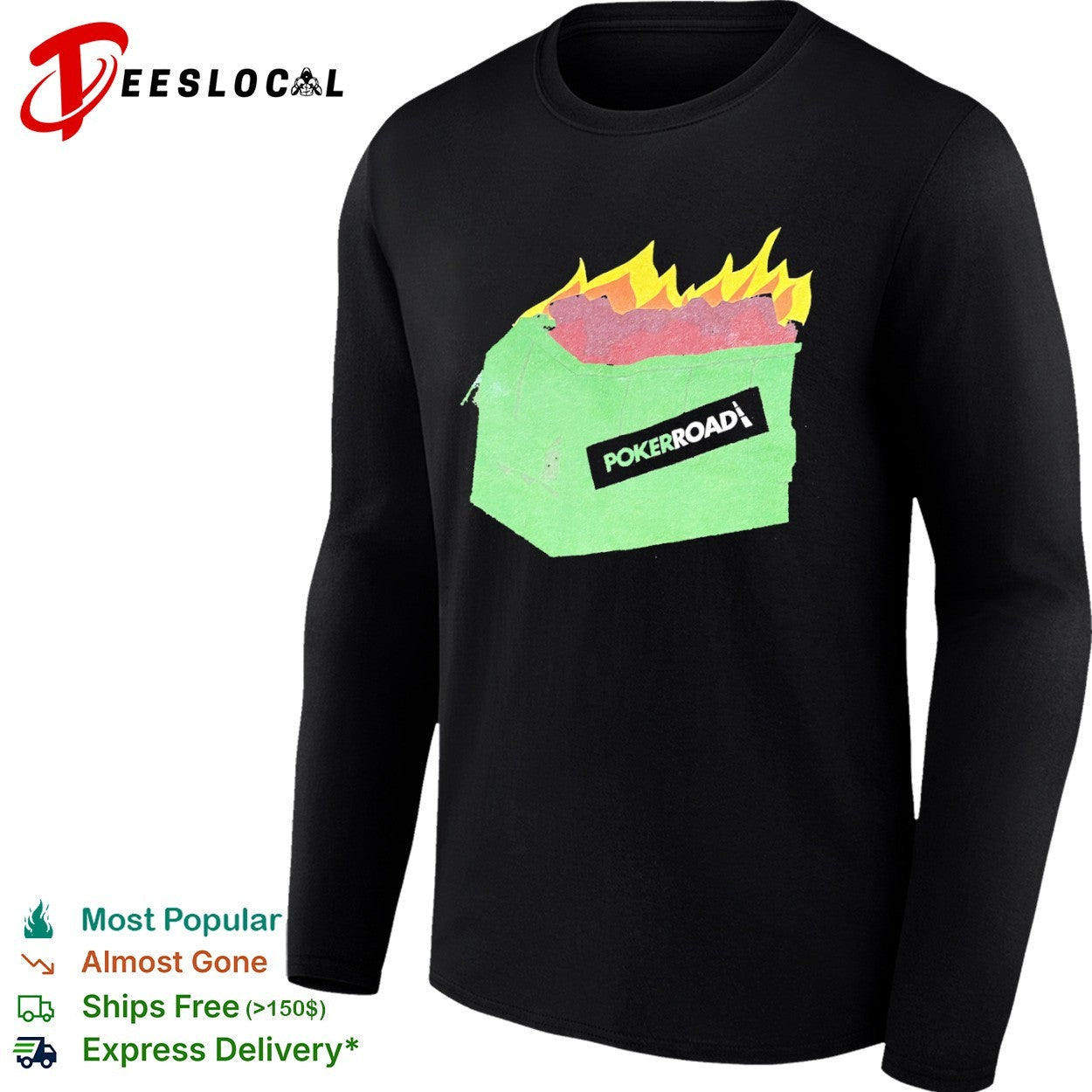 PokerRoad Dumpster Fire poker shirt