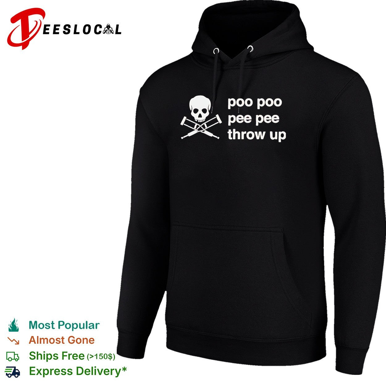 Poo poo pee pee throw up skull crossbones shirt