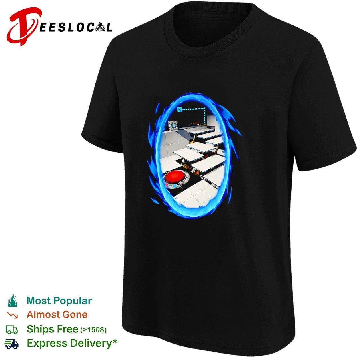 Portal Weighted Companion Cube and Aperture Science Test Chamber shirt