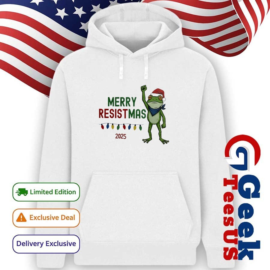 Portland Frog Merry Resistmas 2025 Christmas shirt