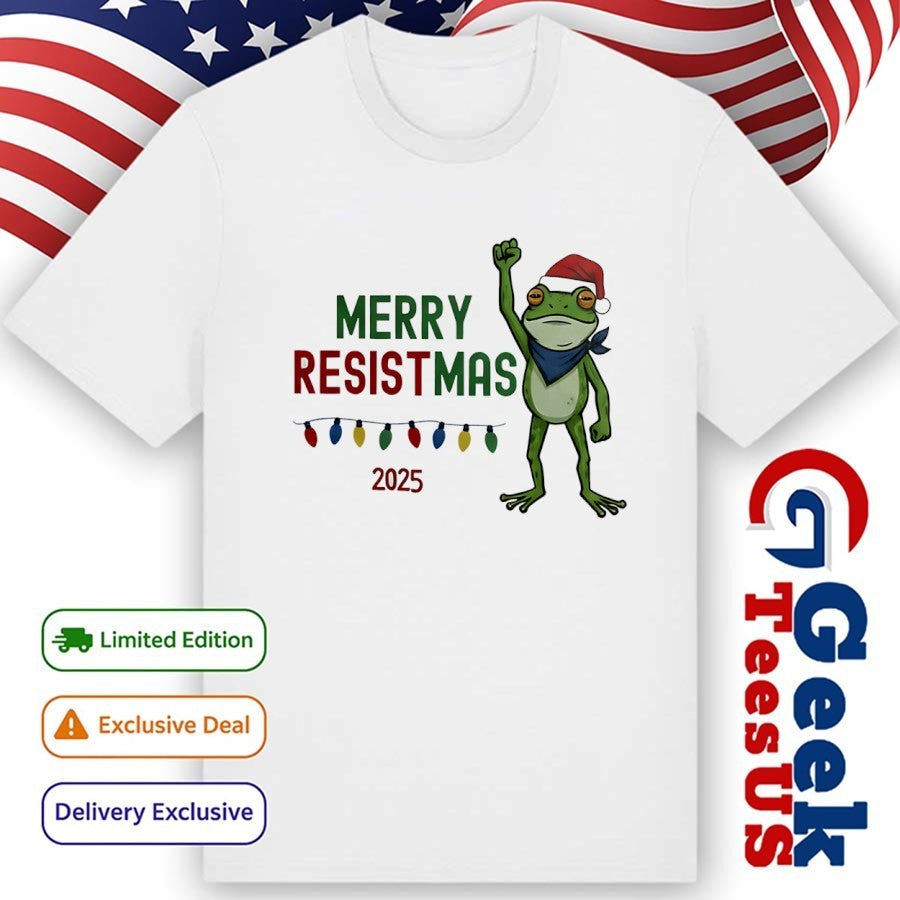 Portland Frog Merry Resistmas 2025 Christmas shirt